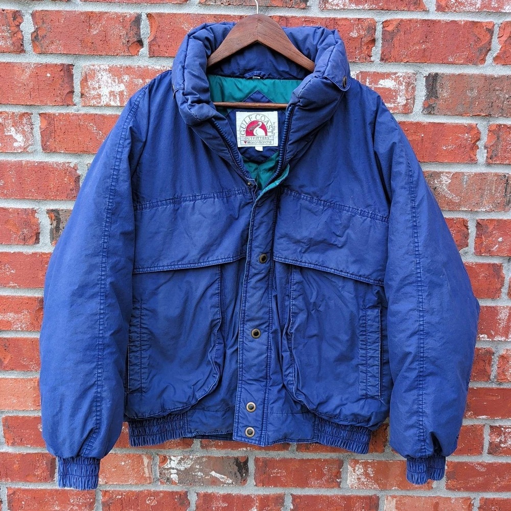 Gulf Coast Outfitters Puffer Jacket Mens Large Blue Vintage Down Fill